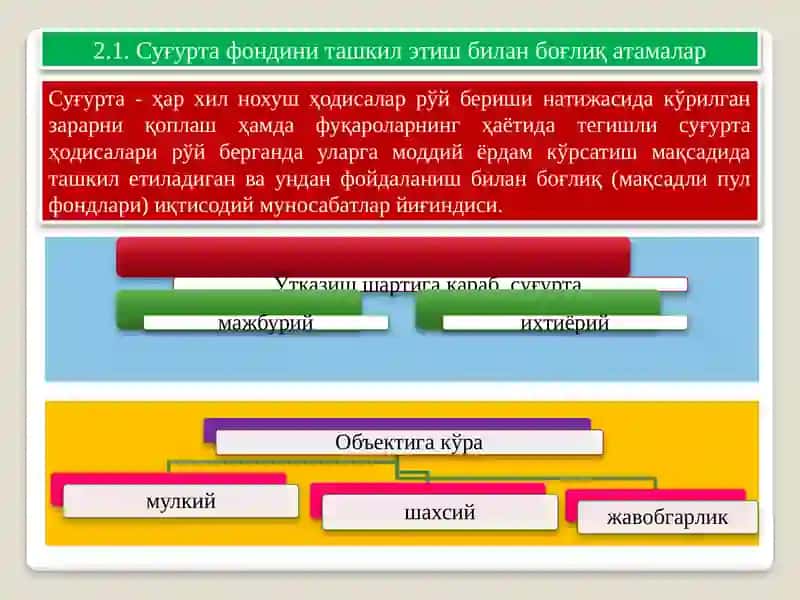 СУҒУРТА СОҲАСИДА ҚЎЛЛАНИЛАДИГАН АСОСИЙ АТАМА ВА ТУШУНЧАЛАР 3