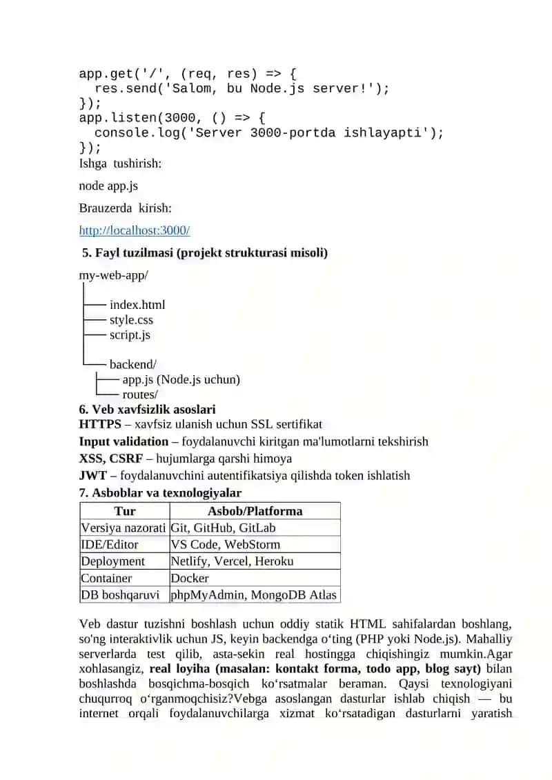Vebga asoslangan dasturlar ishlab chiqish 3