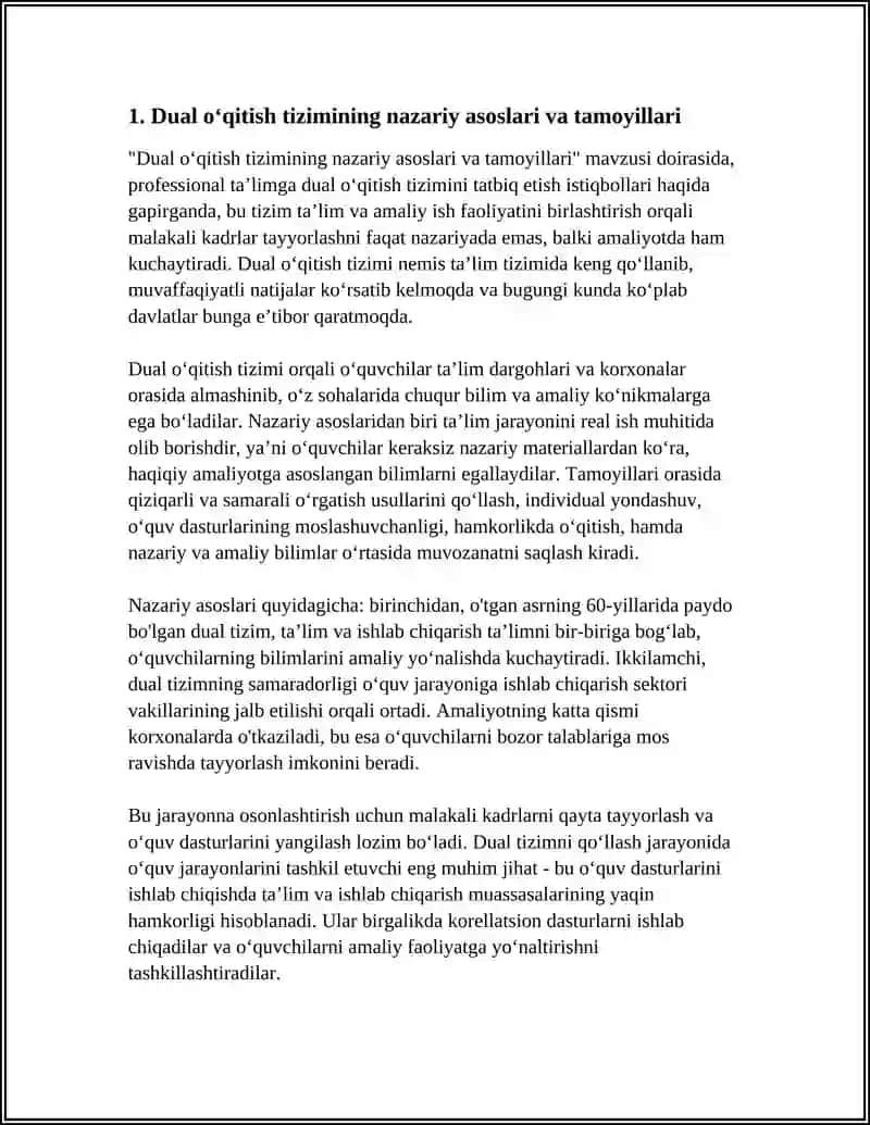 PROFESSIONAL TA’LIMGA DUAL O‘QITISH TIZIMINI TATBIQ ETISH ISTIQBOLLARI 3