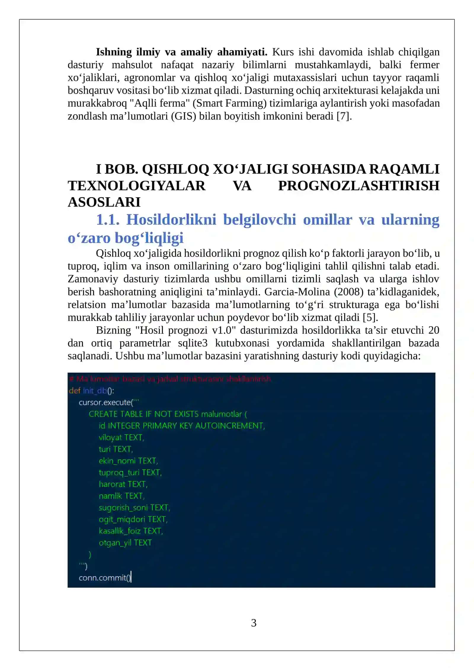 QISHLOQ XO‘JALIGI SOHASIDA RAQAMLI TEXNOLOGIYALAR VA PROGNOZLASHTIRISH ASOSLARI 3