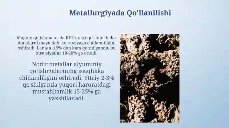 Noyob Yer Elementlarining Qo'llanilish Doirasi 3