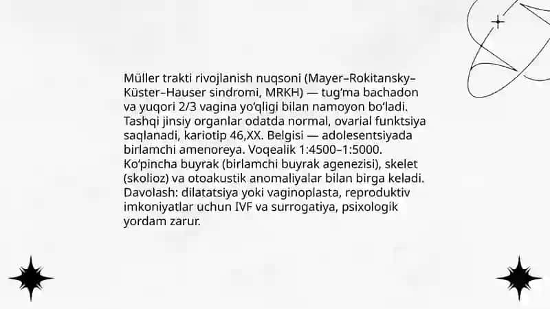 Tanosil a’zolari va tizimi rivojlanish nuqsonlari 3