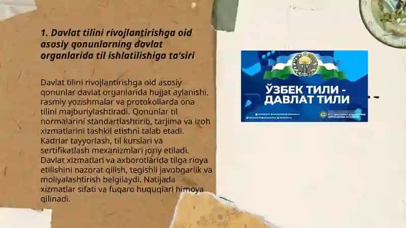 Davlat tilini rivojlantirish yo'lida qabul qilingan qonun hujjatlari 3