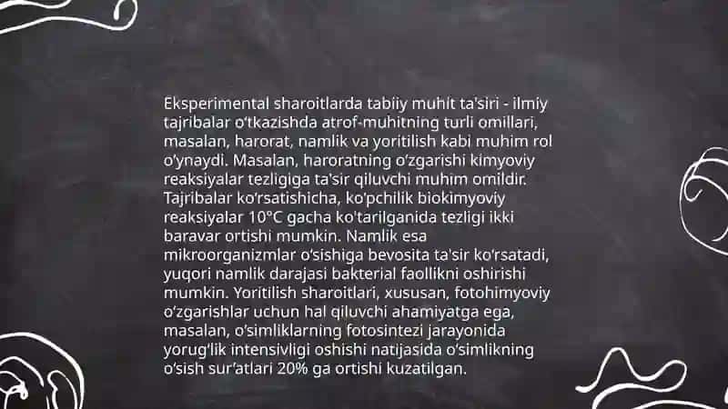Eksperimental sharoitlarning oʻziga xosligi muammosi 3