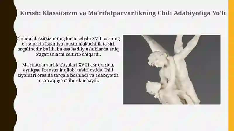 Klassitsizm va ma'rifat chili adabiyoti 3