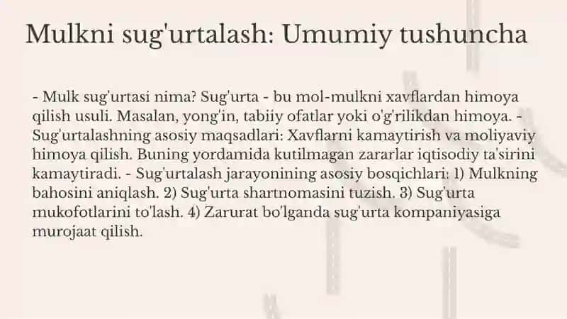 Jismoniy va yuridik shaxslarning mulkini sug‘urta qilish 3