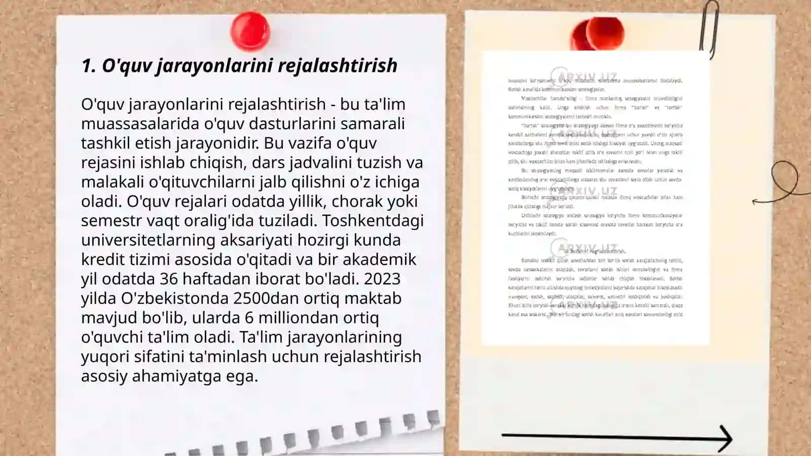 O'quv jarayonlarini rejalashtirish 3