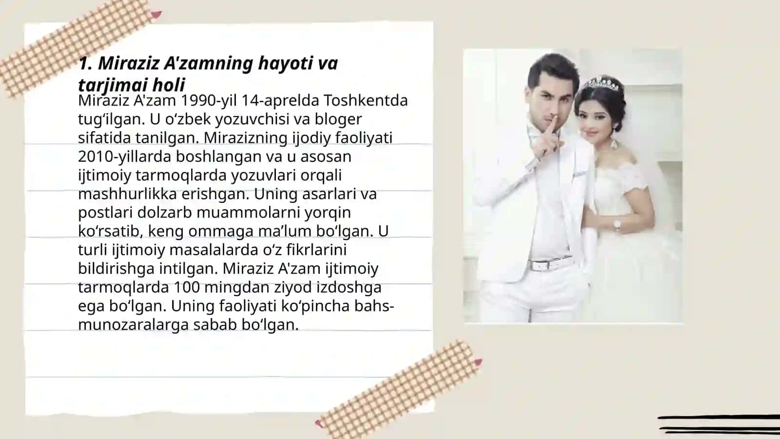Miraziz A'zam hayoti va ijodiy faoliyat 3