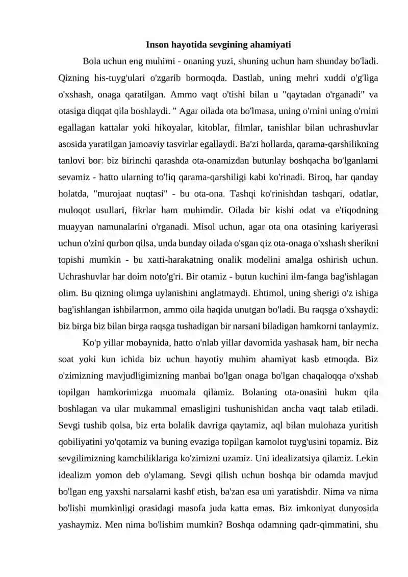 Sevgining insong hayotida tutgan o'rni va zarurati 3