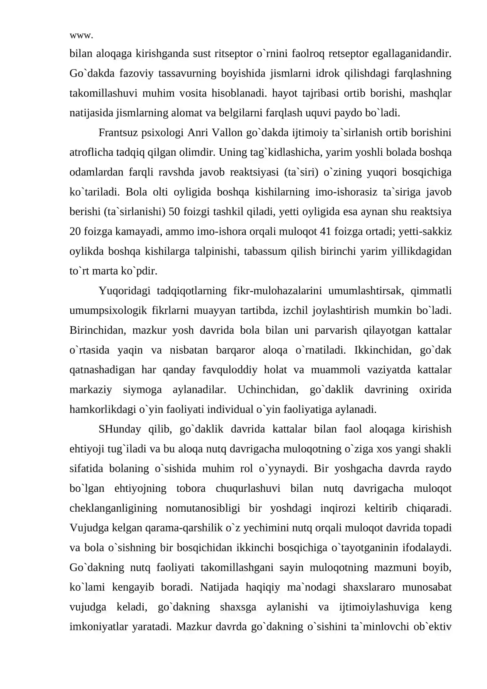 Go`daklik davri bo`yicha psixologik nazariyalar 3