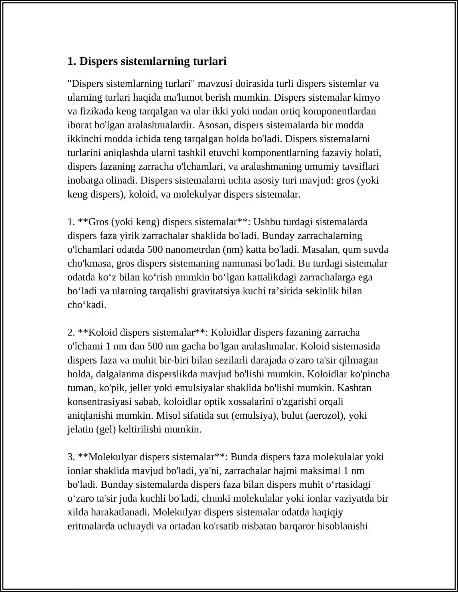 DISPERS SISTEMLARNING FIZIK KIMYOSI 3