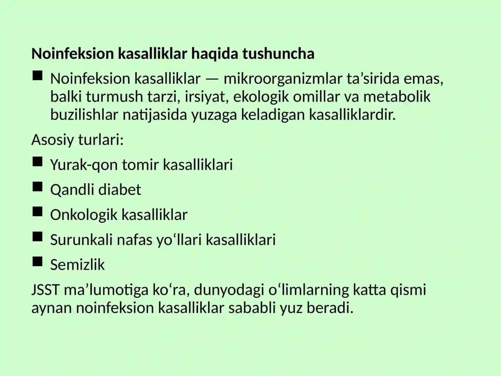 Noinfeksion kasalliklar: yurak qon tomir kasalliklari ijtimoiy muammo sifatida 3