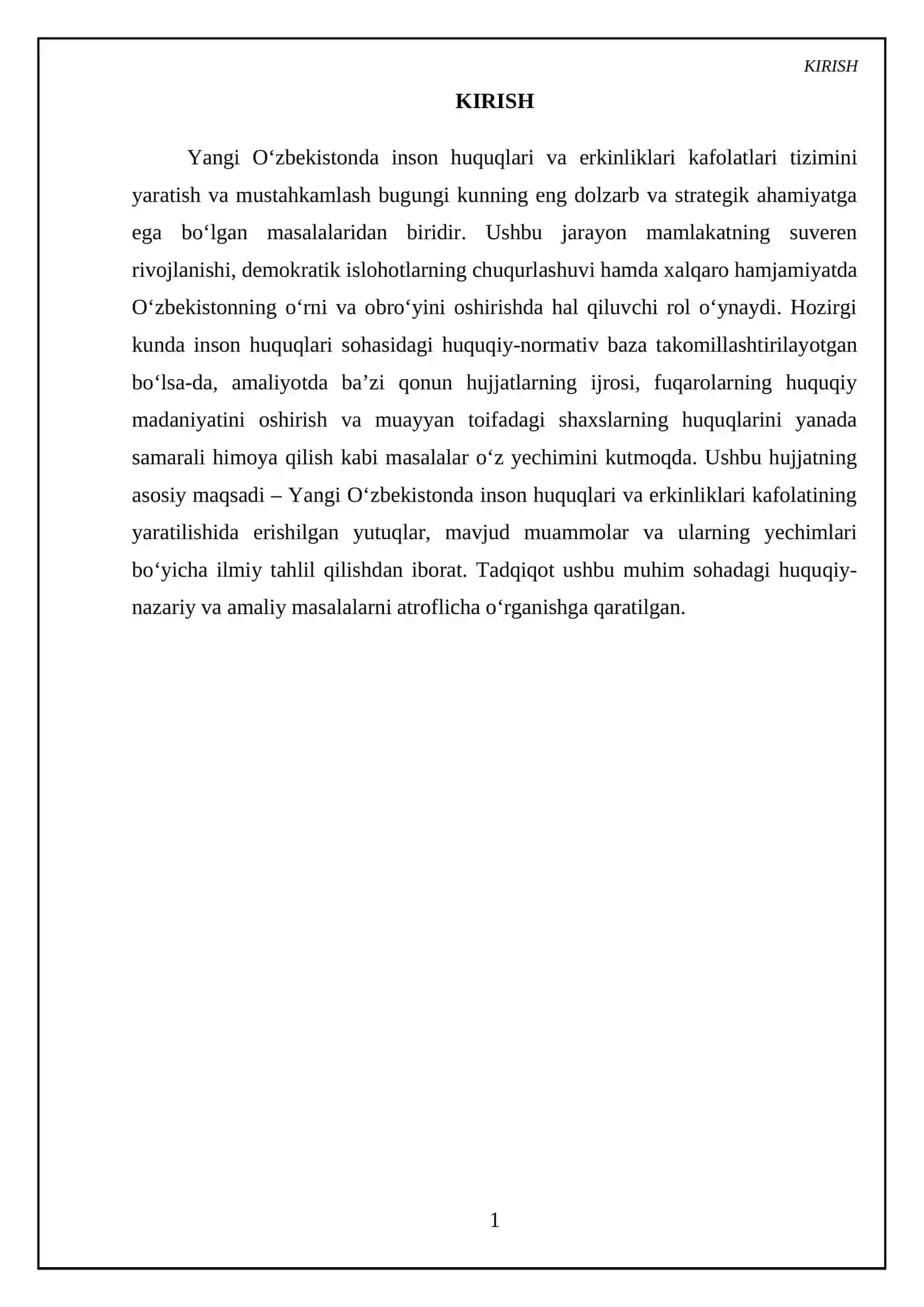 Yangi ozbekistonda inson haq huquqlari va erkinliklari kafolatining yaratilishi 3