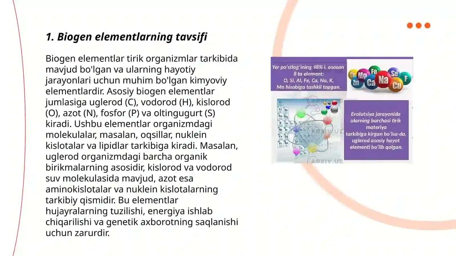 Biogen elementlar va ularning ahamiyati 3