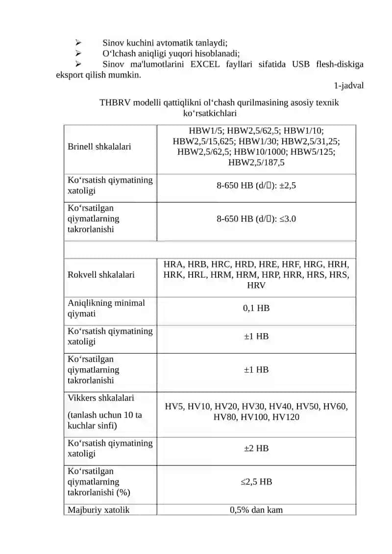 Qattiqlikni Brinell usuli bilan o‘lchash 3