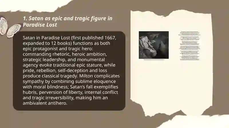 The epic poem "Paradise Lost" by John Milton 3