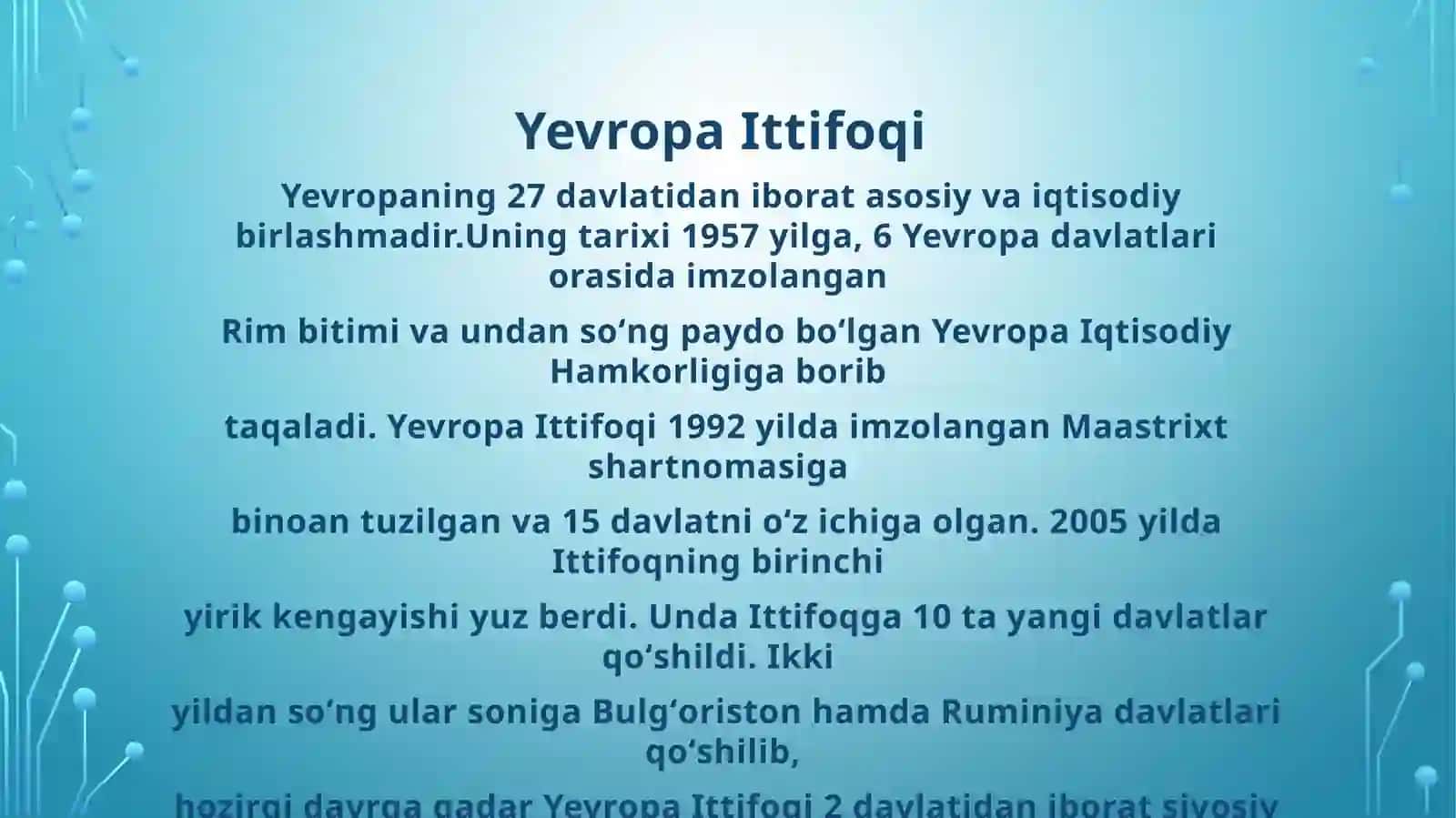 YEVROPA ITTIFOQI VA AQSHNING SAVDO MUNOSABATLARI O’RTASIDAGI O’XSHASH VA FARQLI JIXATLARI 3