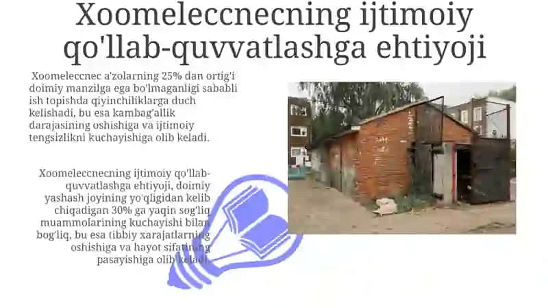 Xoomeleccnecning Doimiy Yashaydigan Joyining Yo'qligidan Kelib Chiqadigan Ijtimoiy Oqibatlar 3