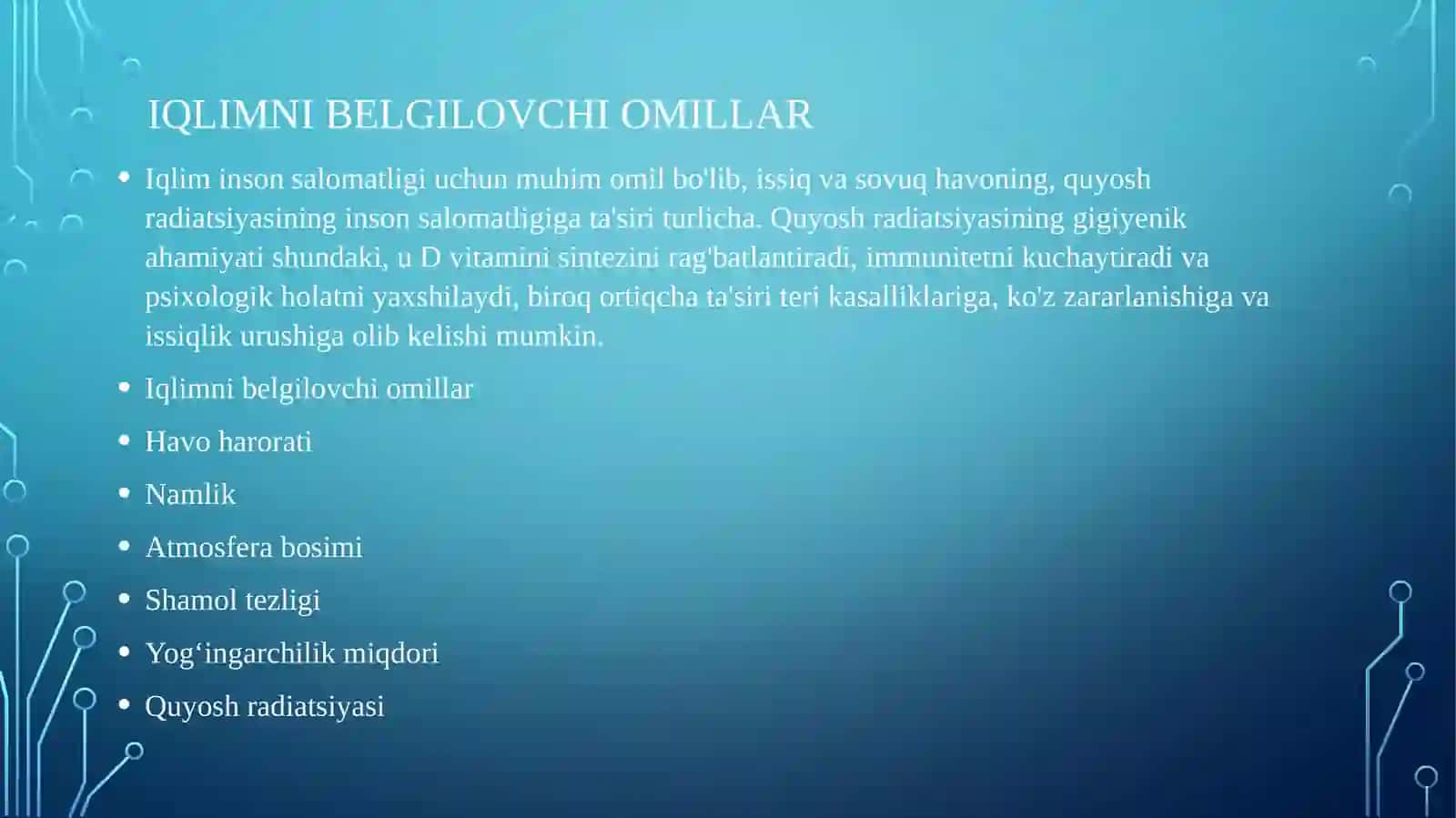 Iqlim va inson salomatligi 3