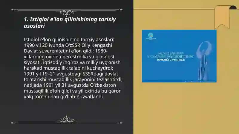 Istiqlol e'lon qilinishining tarixiy asoslari 3