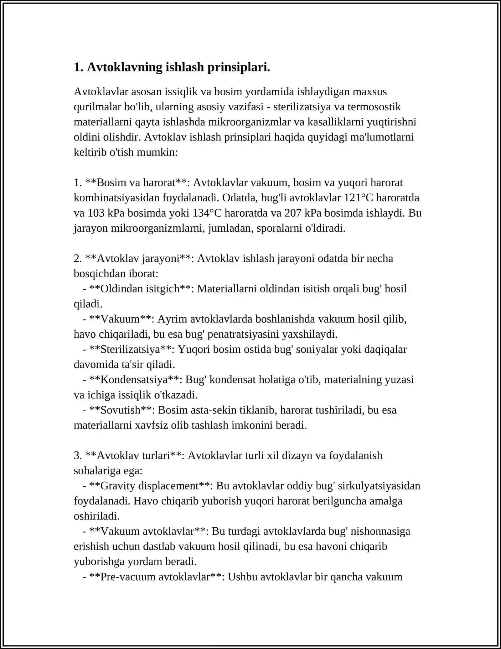AVTOKLAV VA QURITISH SHKAFLARINI ISHLATISH QOIDALARIREJA 3