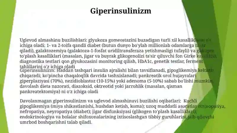 Uglevodlar boshqarilishining buzilishlari 3