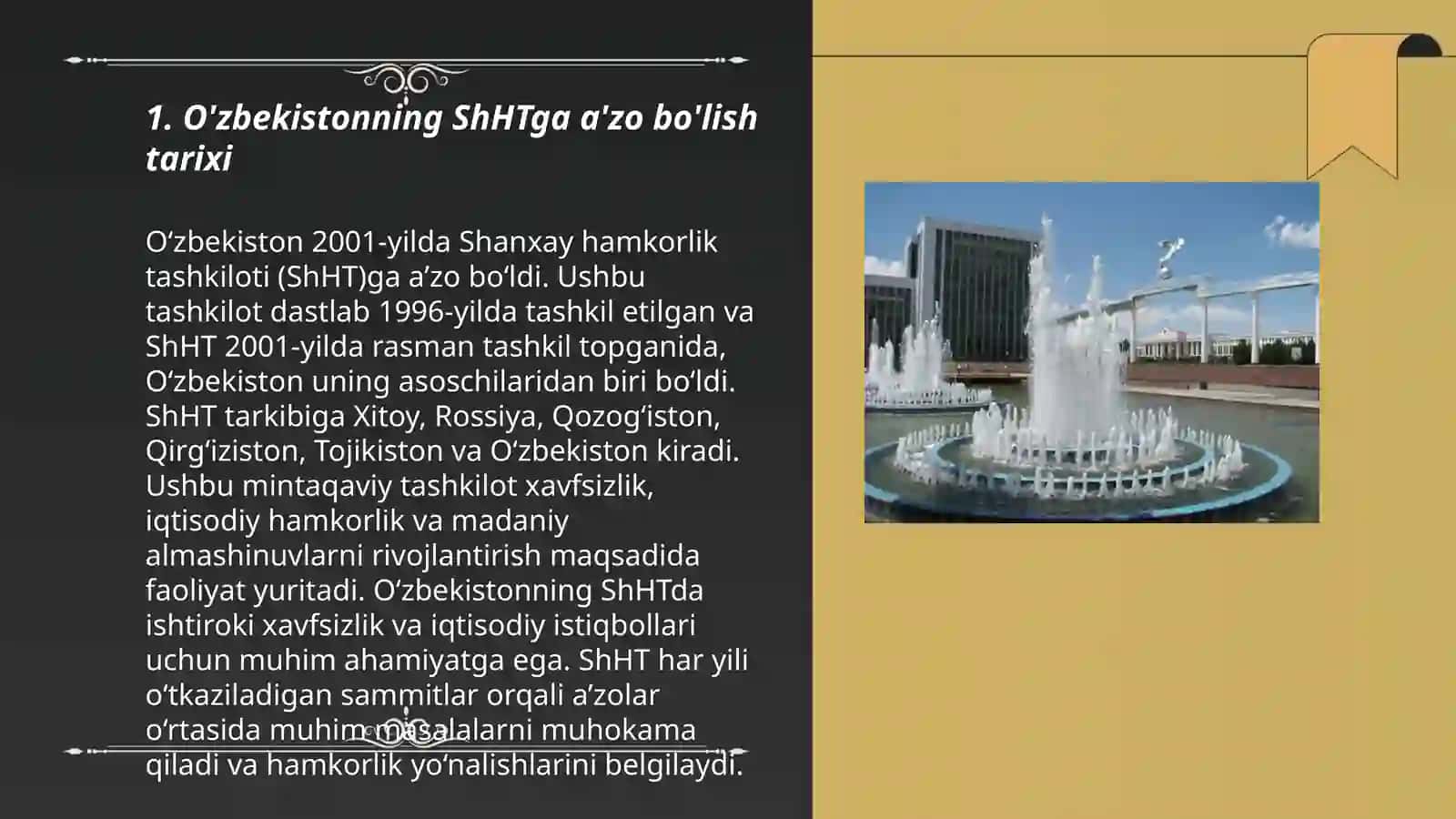 O'zbekiston va ShHT Murayeva Arofatxon 3