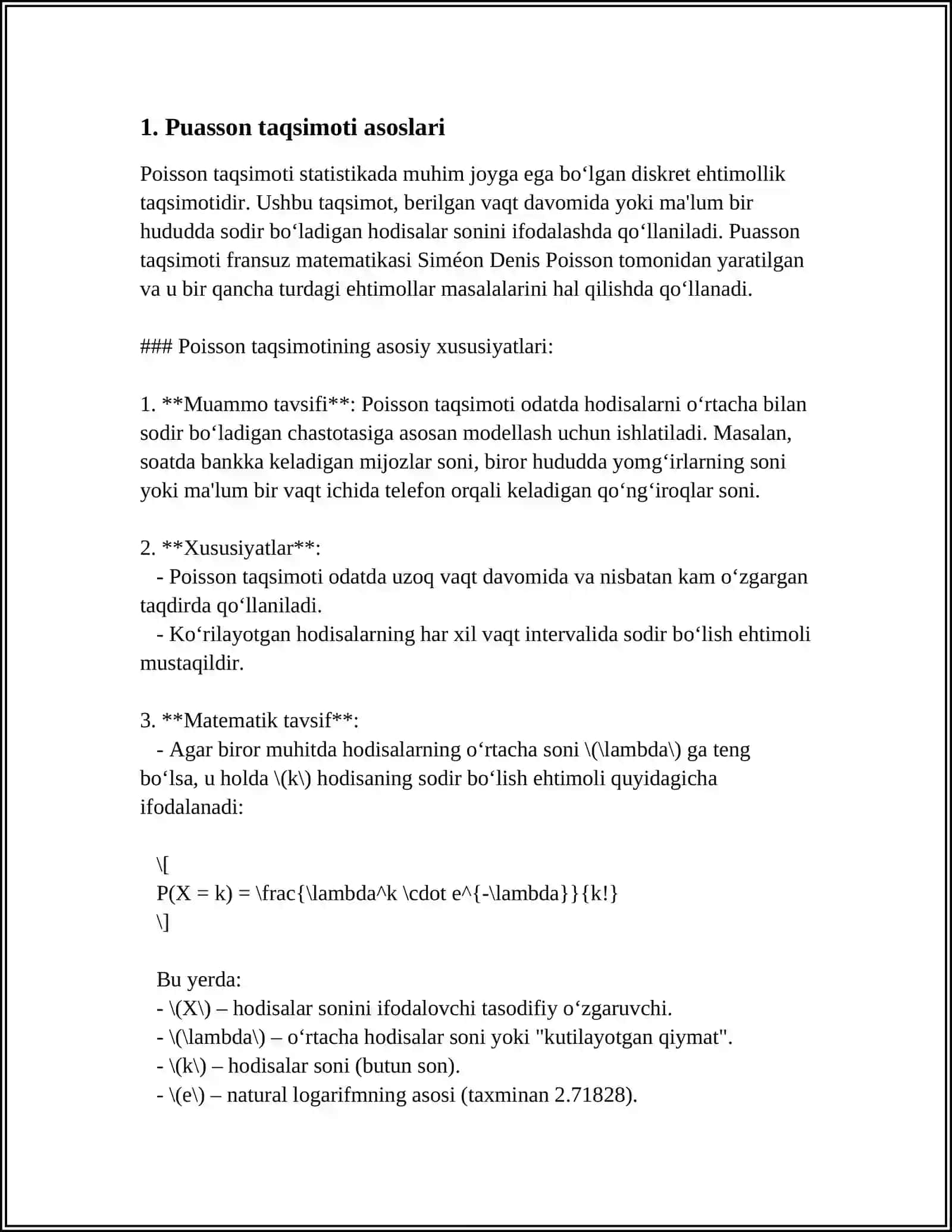 PUASSON KAYFSENTLARI. KUCHLANGAN XOLATI 3