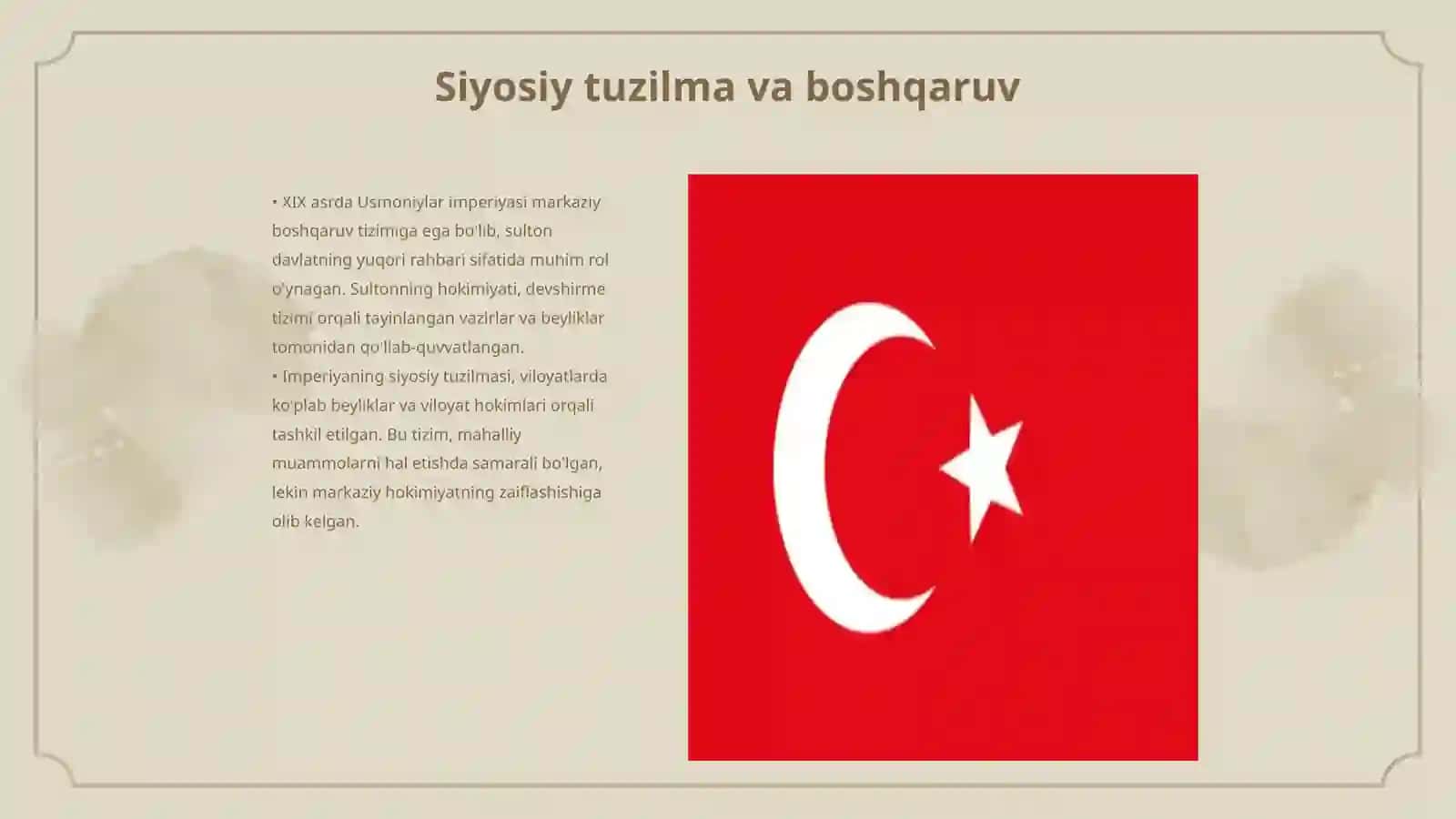 XIX - asr ohirlarida Usmoniylar imperiyasi 3