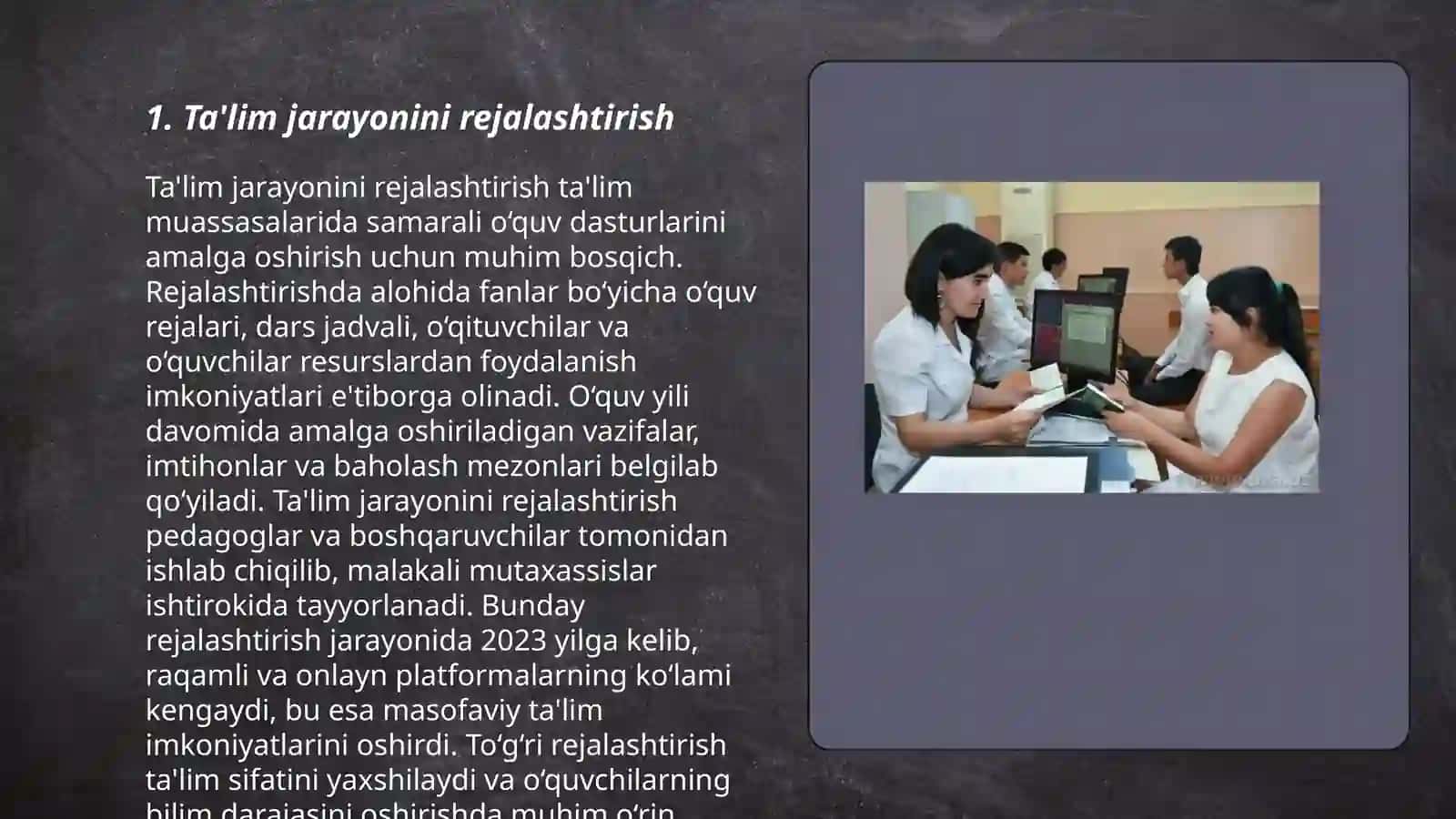 Ta'lim jarayonini rejalashtirish 3