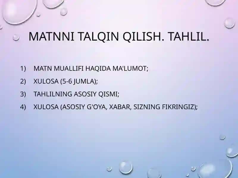 Matnni talqin qilish 3
