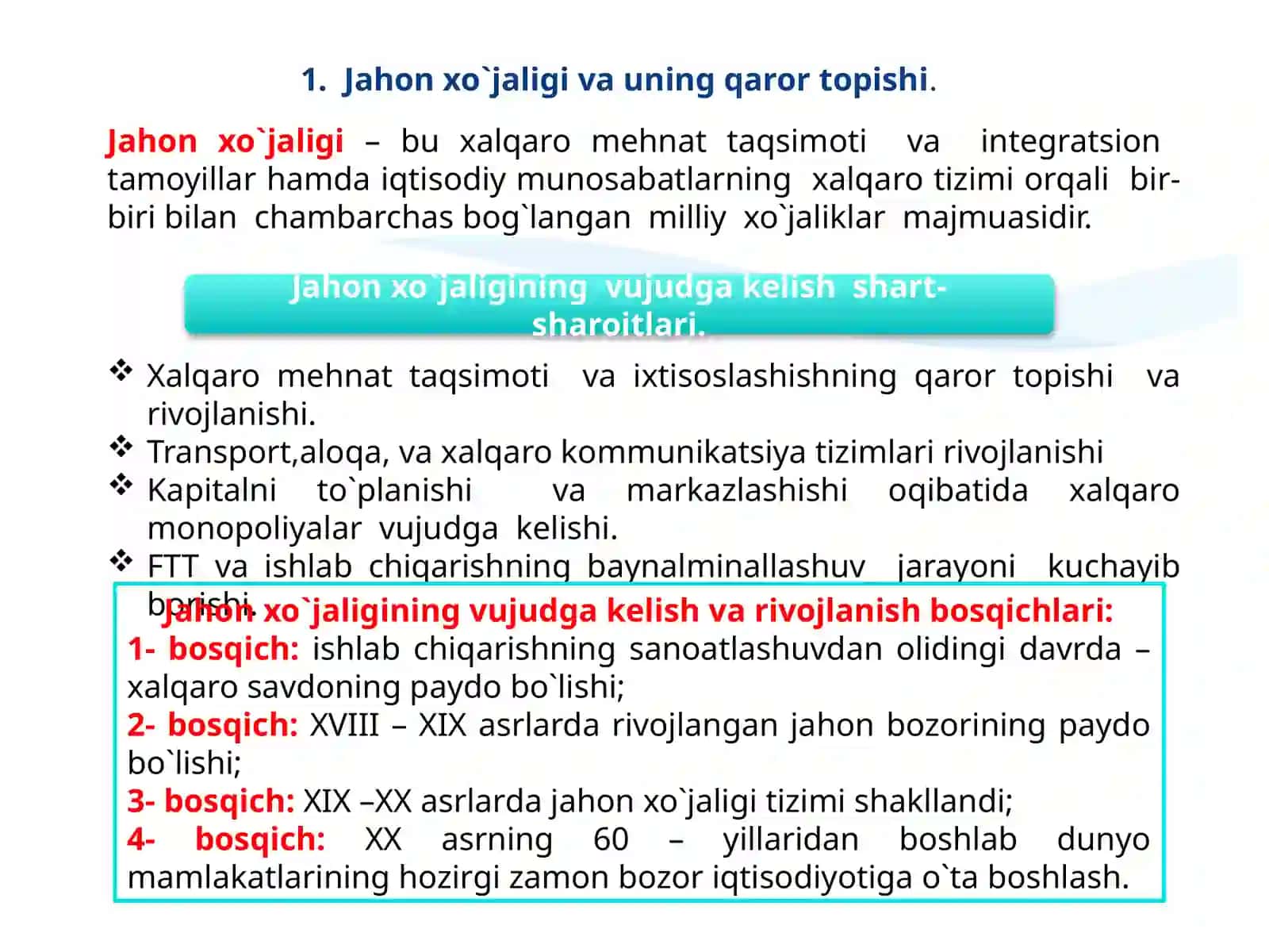 Jahon xo`jaligi va uning evolutsiyasi 3