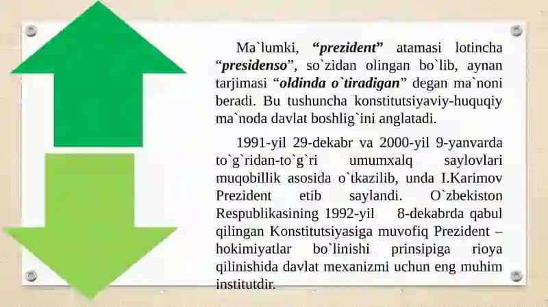 O'zbekistonda demokratik fuqarolik jamiyati asoslarining shakllantirilishi, amalga oshirilgan siyosiy o'zgarishlar 3