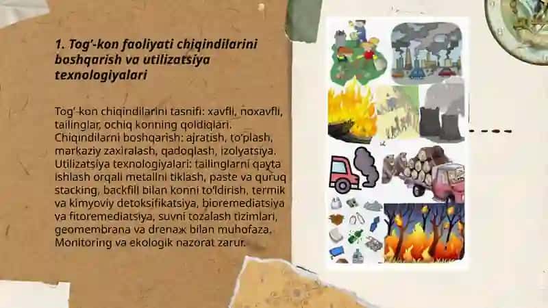 Togʼ-kon, kimyo, metallurgiya sanoati va atrof-muhit muhofazasi 3