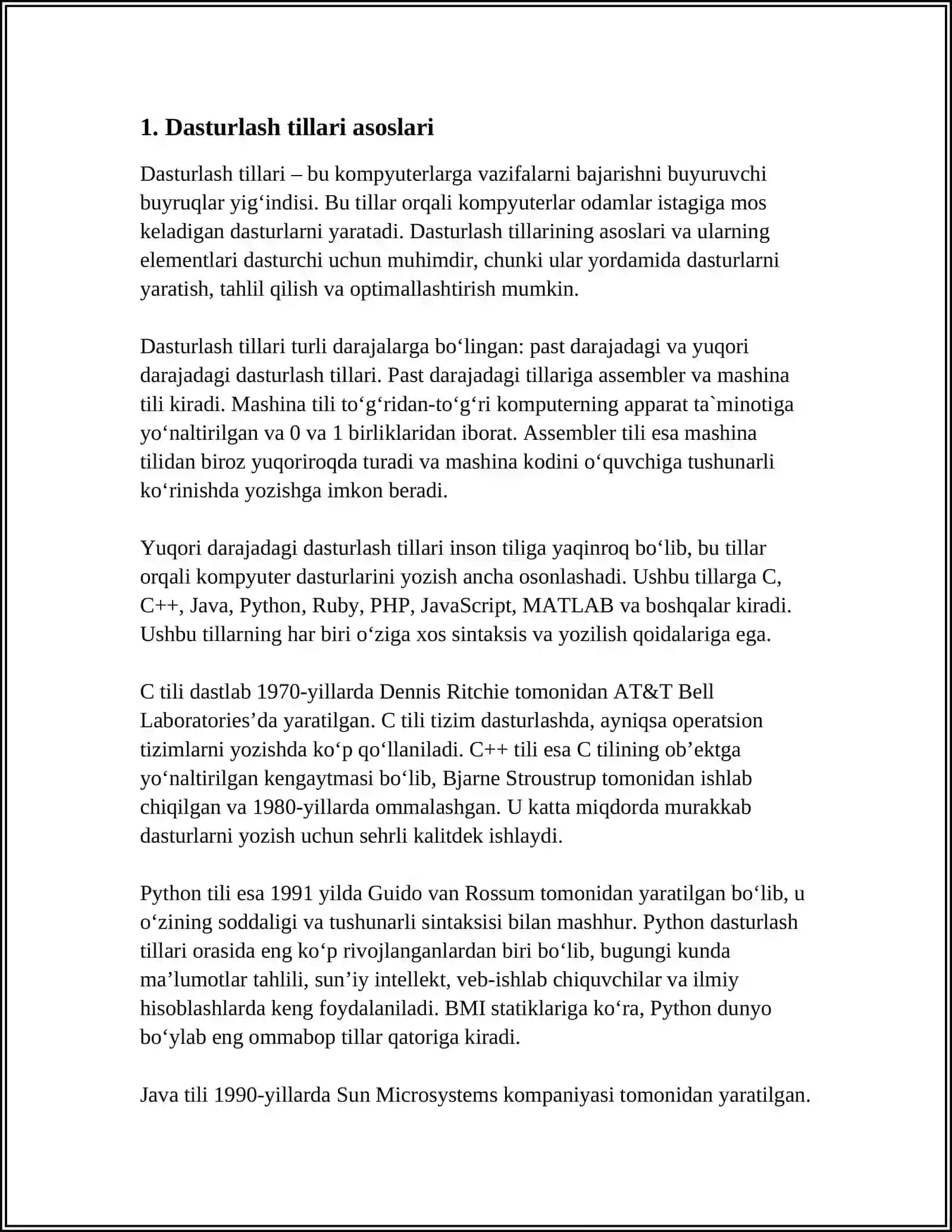 DASTURLASH TILLARI VA MA’LUMOTLAR BAZASI YORDAMIDA ODDIY INTERFEYS YARATISH 3