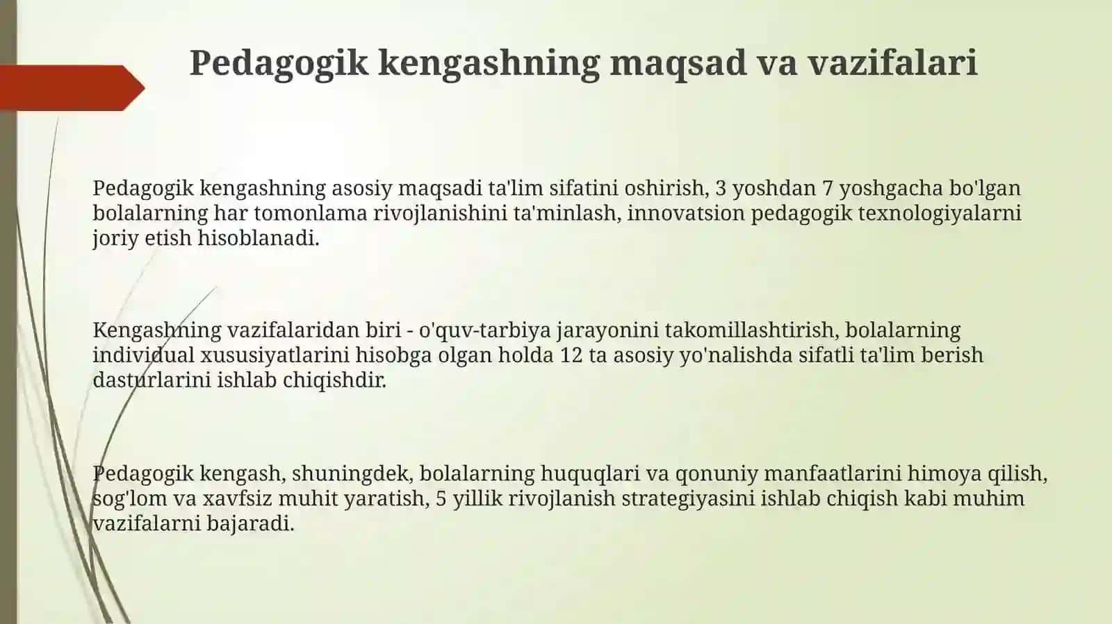 Maktabgachata’lim tashkilotlari dapedagogik kengash loyihasini tayyorlash 3