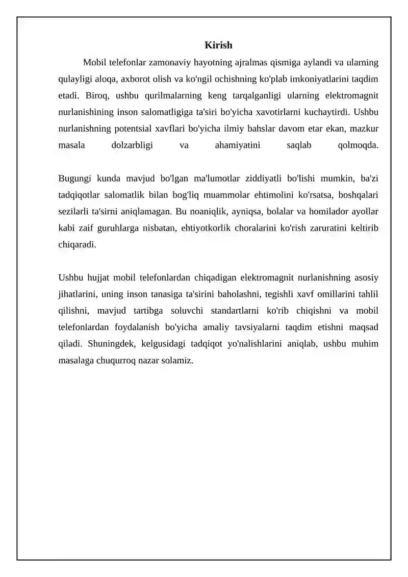 Mobil telefonlarning elektromagnit nurlanishi: Asoslar va manbalar 3
