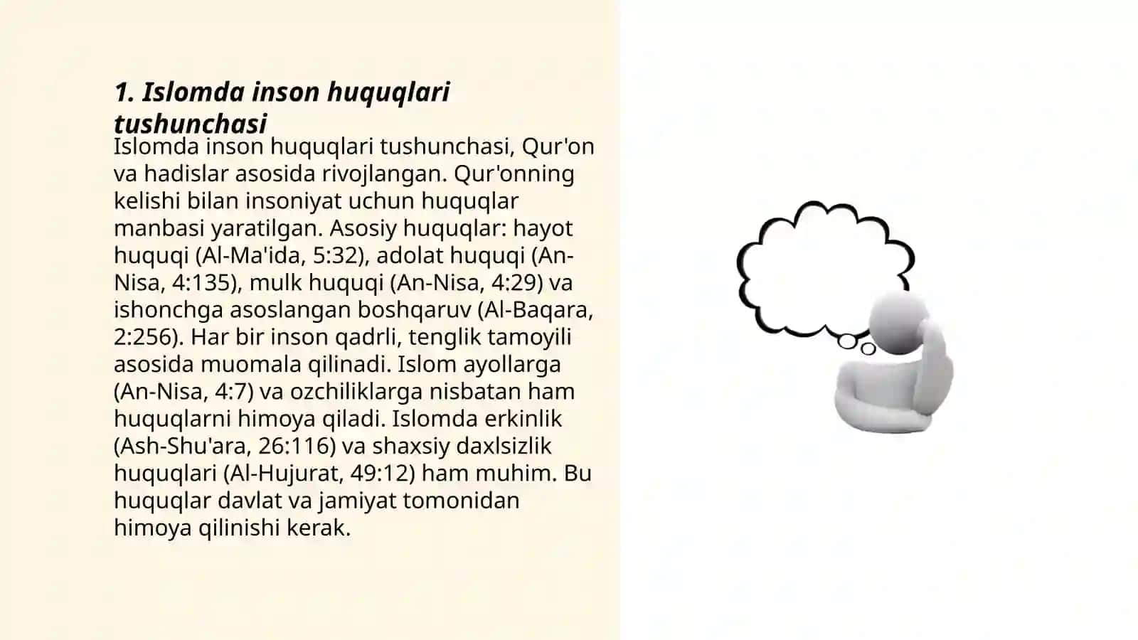 Islomda inson xuquqlari himoyasi, ijtimoiy tenglik, adolat va tolerantlik 3