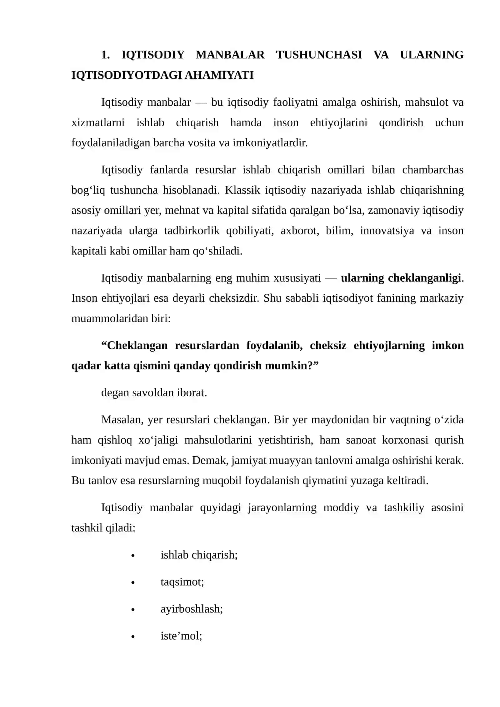IQTISODIY MANBALAR TURLARI VA ULARNI TASHKIL QILISHNING ASOSIY TAMOYILLARI 3
