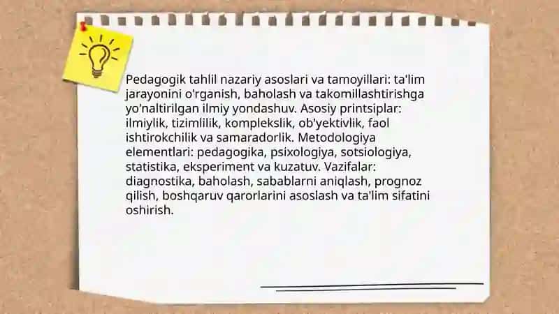 Pedagogik tahlil nazariy asoslari va tamoyillari 3