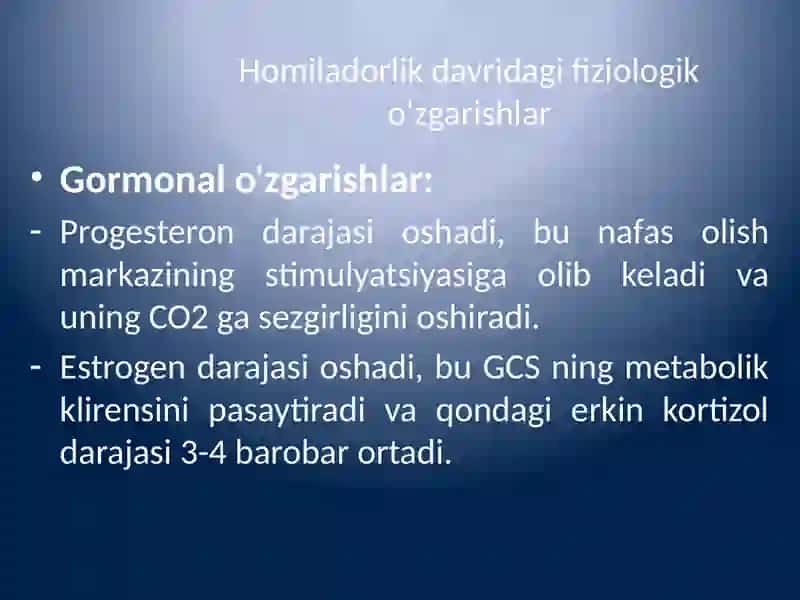 Homiladorlik davridagi fiziologik o'zgarishlar 3