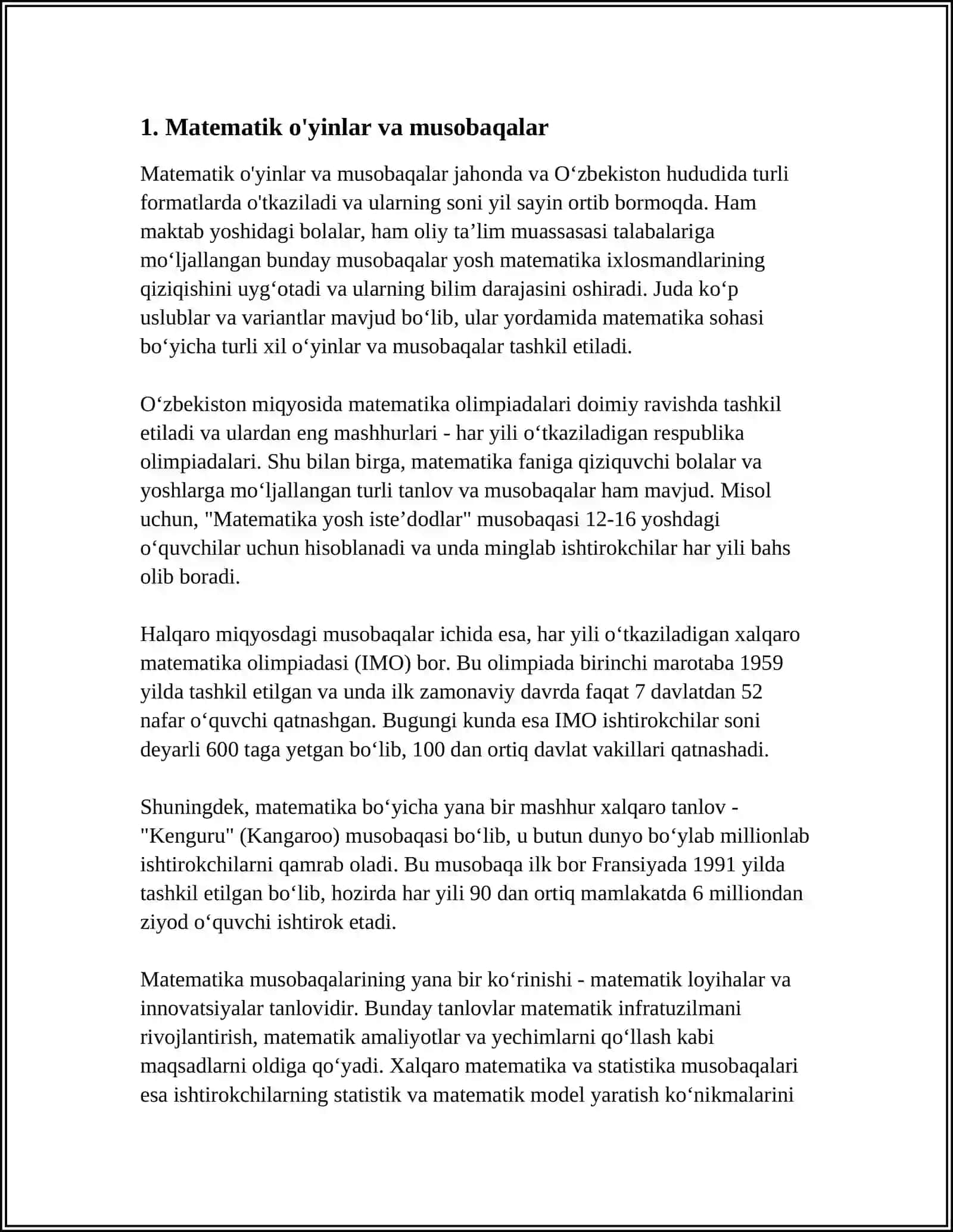 BOSHLANGʻICH SINFDA MATEMATIKADAN SINFDAN TASHQARI ISHNI TASHKIL QILISH TURLARI 3