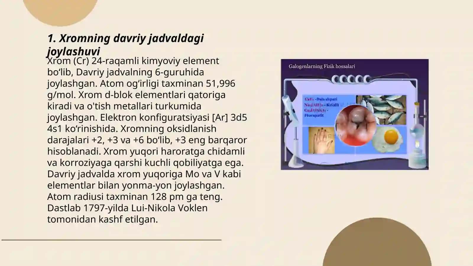Xromning davriy jadvaldagi joylashuvi 3