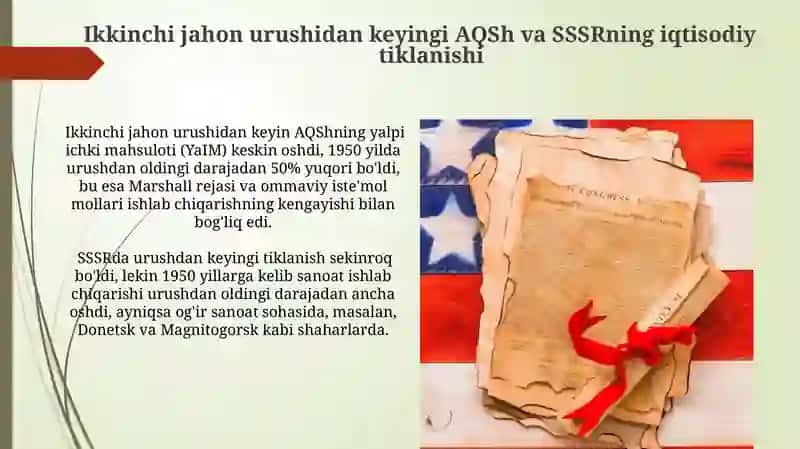Ikkinchi jahon urushidan keyingi yillardagi AQSh va SSSRning iqtisodiy raqobati 3