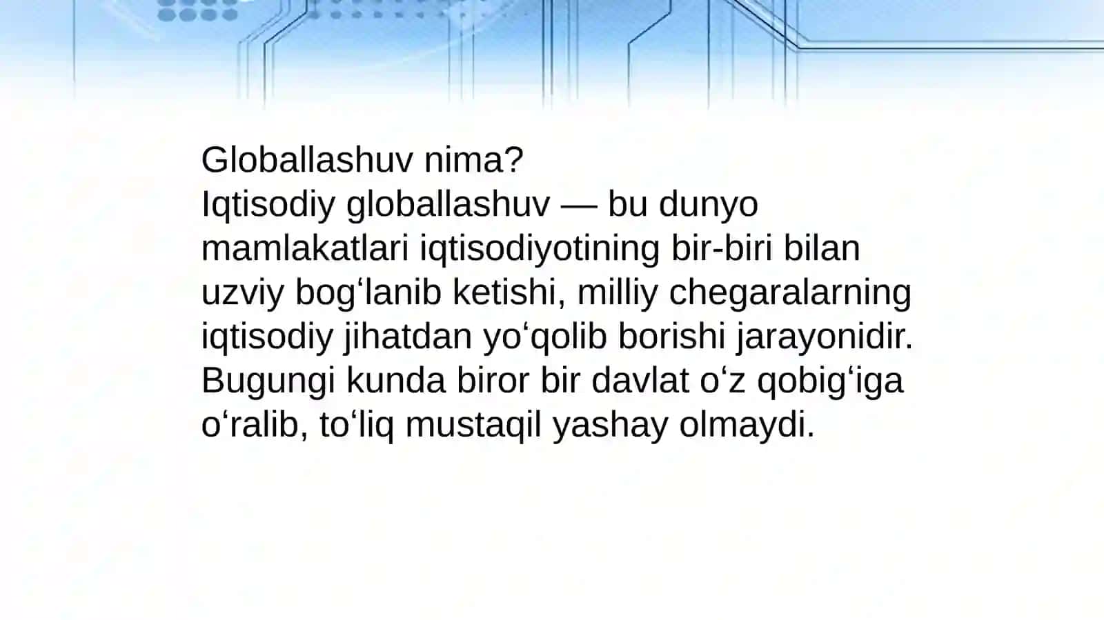 Tovarlar va moliyaviy bozorlarning globalizatsiyasi 3