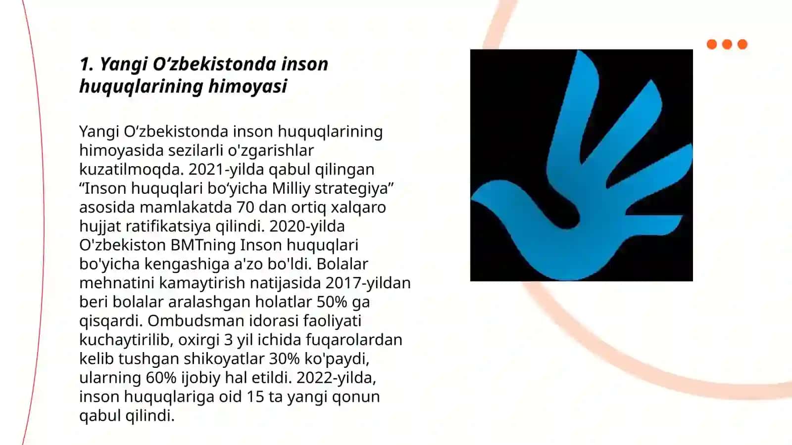 Yangi Oʻzbekistonda inson huquqlari va erkinliklari kafolatining yaratilishi 3
