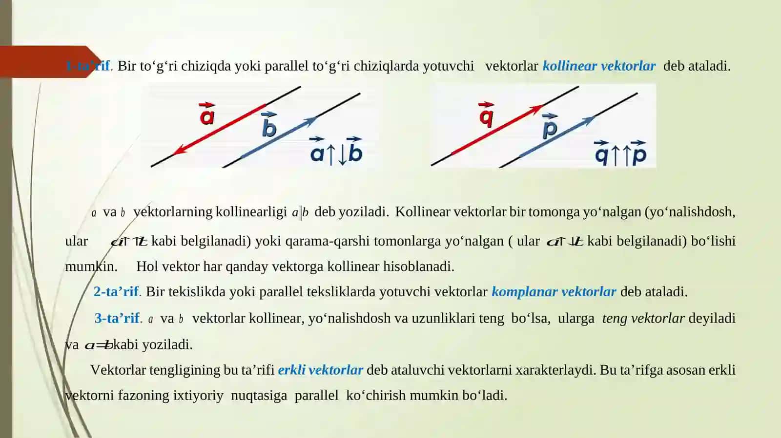 Vektorlar va Uch Vektorning Aralash Ko‘paytmasi 3