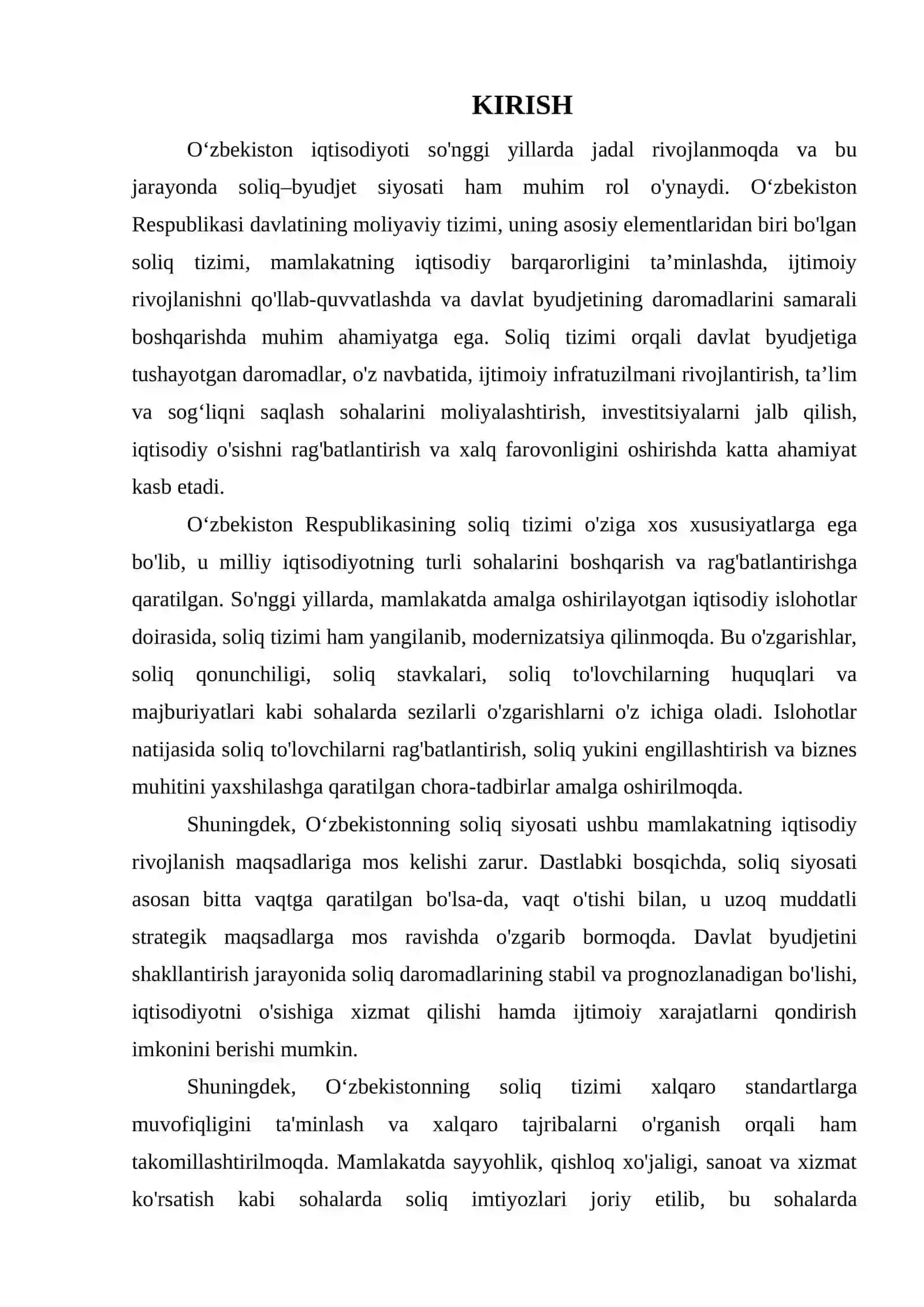 O’ZBEKISTONDA SOLIQ–BYUDJET SIYOSATI VA SOLIQ TIZIMINING XUSUSIYATLARI 3
