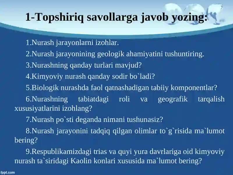 Nurash jarayonining labaratoriya sharoitida (sun'iy) hosil qilish 3