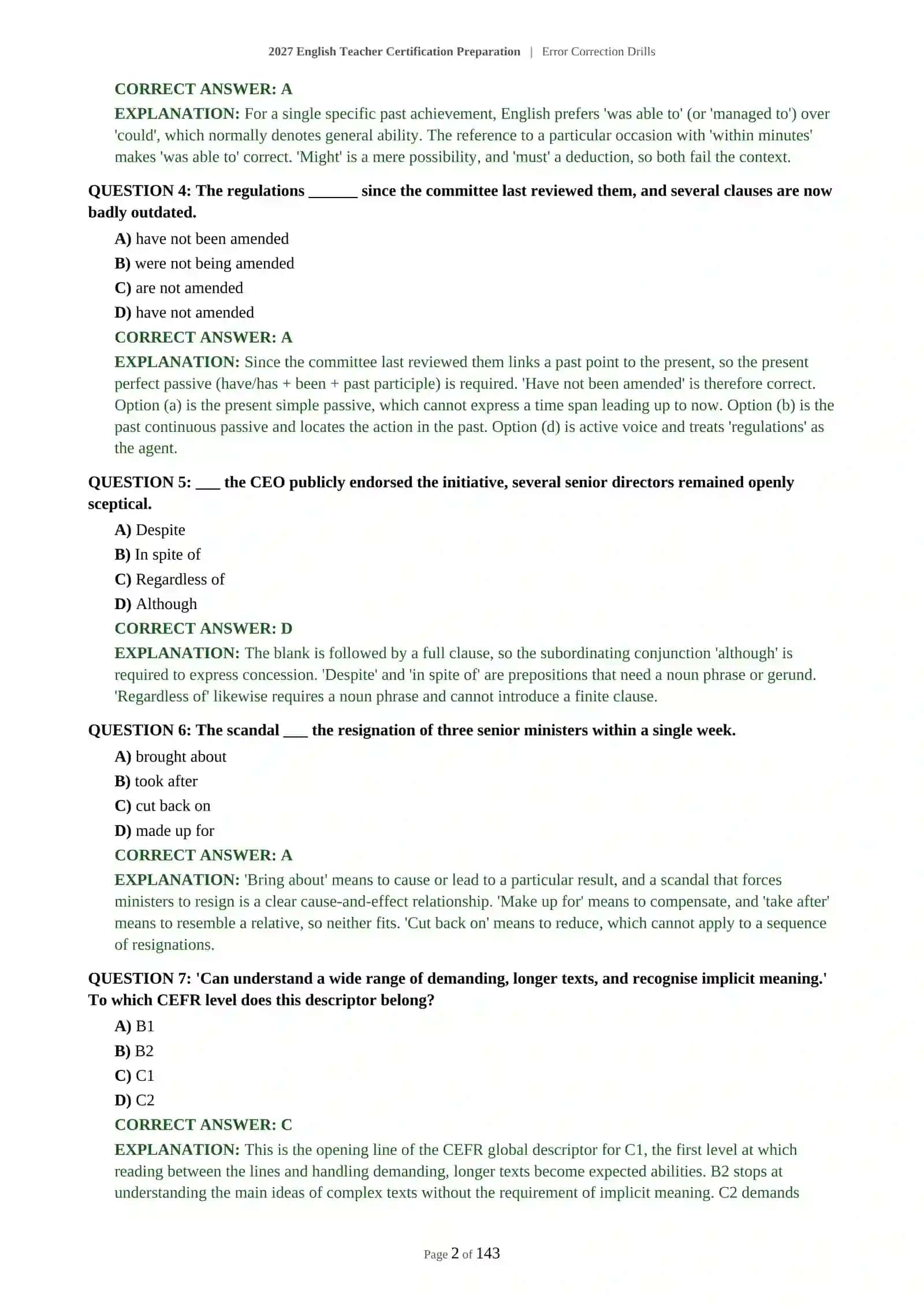 Error Correction Drills 3